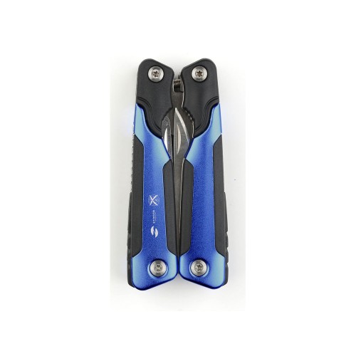 Мультитул Stinger, 104x45 мм, 15 функций, сталь/пластик, сине-чёрный, в комплекте нейлоновый чехол