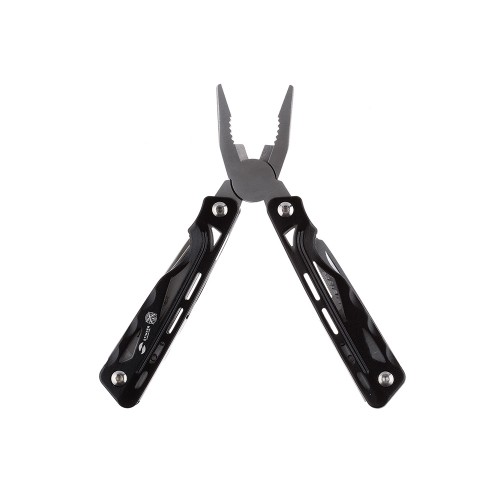 Мультитул Stinger, 104x43 мм, 13 функций, сталь/алюминий, чёрно-серебристый, в нейлоновом чехле