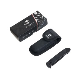 Нож складной Stinger, 115 мм, (черный), материал рукояти: нержавеющая сталь, стеклотекстолит G10