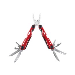Мультитул Stinger, 105x40 мм, 13 функций, сталь, красно-серебристый, в комплекте нейлоновый чехол