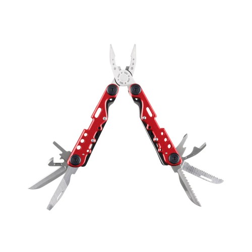 Мультитул Stinger, 105x40 мм, 13 функций, сталь, красно-серебристый, в комплекте нейлоновый чехол