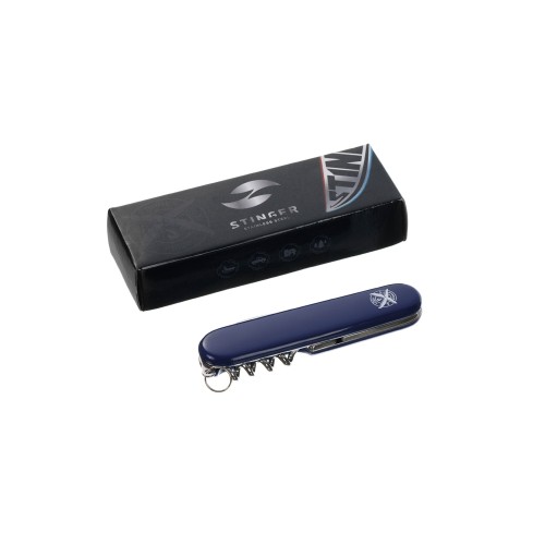 Нож перочинный Stinger, 90 мм, 4 функции, материал рукояти: АБС-пластик (синий)