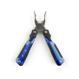 Мультитул Stinger, 104x45 мм, 15 функций, сталь/пластик, сине-чёрный, в комплекте нейлоновый чехол