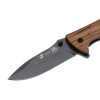 Нож складной Stinger, 80 мм, (чёрный), материал рукояти: сталь/эбеновое дерево (коричневый)