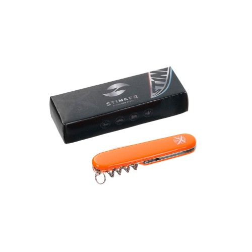 Нож перочинный Stinger, 90 мм, 4 функции, материал рукояти: АБС-пластик (оранжевый)