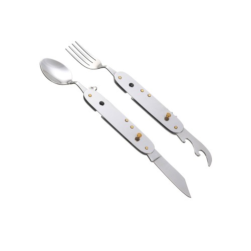 Нож перочинный Stinger, 109 мм, 8 функций, материал рукояти: нержавеющая сталь (серебристый)