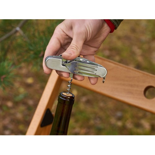 Нож перочинный Stinger, 109 мм, 8 функций, материал рукояти: нержавеющая сталь (серебристый)