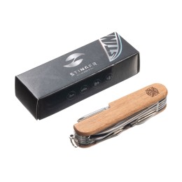 Нож перочинный Stinger, 89 мм, 15 функций, материал рукояти: древесина сапеле