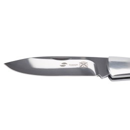 Нож складной Stinger, 104 мм, (серебристый), материал рукояти: сталь/дерево (серебристо-коричневый)