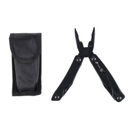 Мультитул Stinger, 100x40 мм, 11 функций, сталь, чёрный, в комплекте нейлоновый чехол