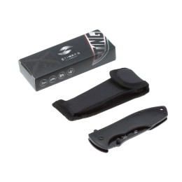 Нож складной Stinger, 80 мм, (чёрный), материал рукояти: сталь/дерево пакка (чёрный)