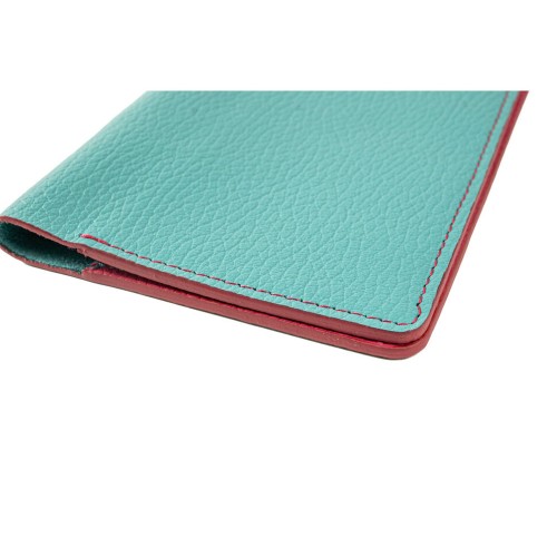 Обложка для паспорта Valerie Concept PSC9, бирюзовый/фуксия