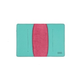 Обложка для паспорта Valerie Concept PSC8, фуксия/бирюзовый