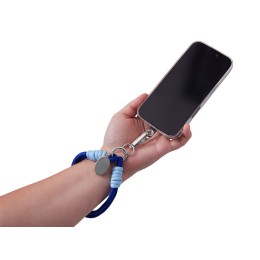 Брелок-браслет "Bohemian" c тканевым держателем для телефона, синий