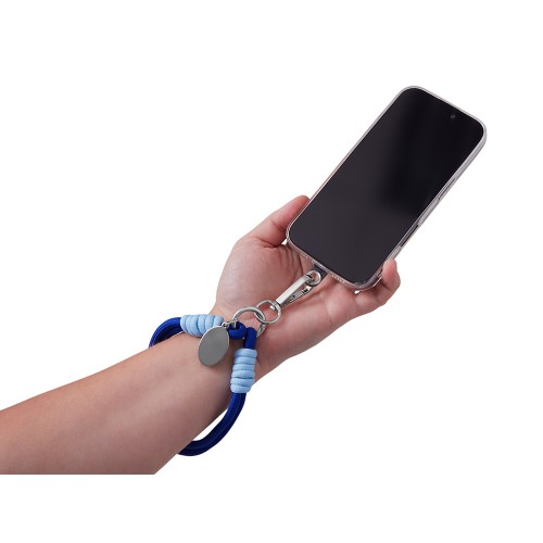 Брелок-браслет "Bohemian" c тканевым держателем для телефона, синий