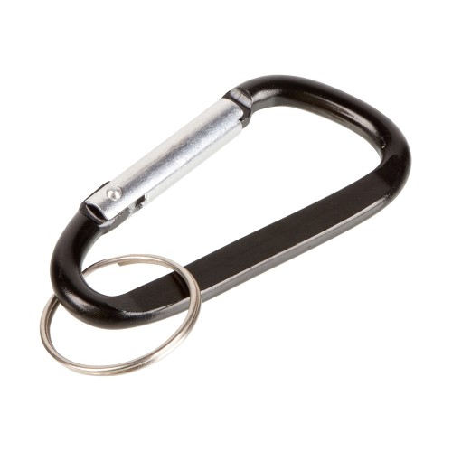 Брелок-карабин из переработанного алюминия "Alumina", черный