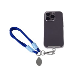 Брелок-браслет "Bohemian" c металлическим держателем для телефона, синий