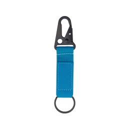 Брелок-ремувка "Carabinier" из ткани с вставкой из экокожи и карабином, синий