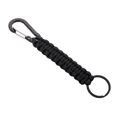Брелок-веревочка "Austere" с карабином и кольцом, черный