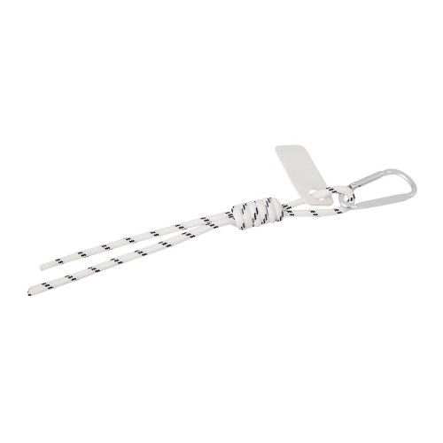 Брелок-веревочка на карабине "Trinket", черно-белый