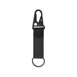Брелок-ремувка "Carabinier" из ткани с вставкой из экокожи и карабином, черный