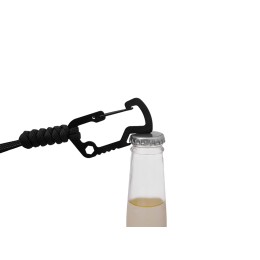 Брелок-шнурок "Spanner" с карабином с открывашкой для бутылок и ключом-шестигранником, черный