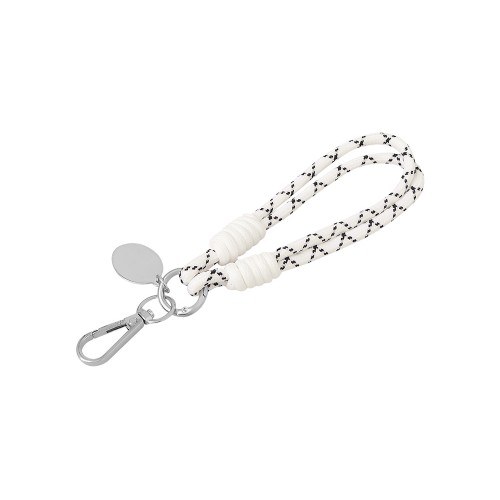 Брелок-браслет "Bohemian" c металлическим держателем для телефона, бело-черный