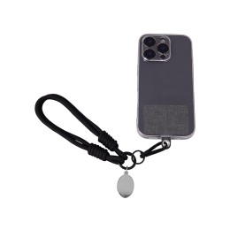 Брелок-браслет "Bohemian" c тканевым держателем для телефона, черный