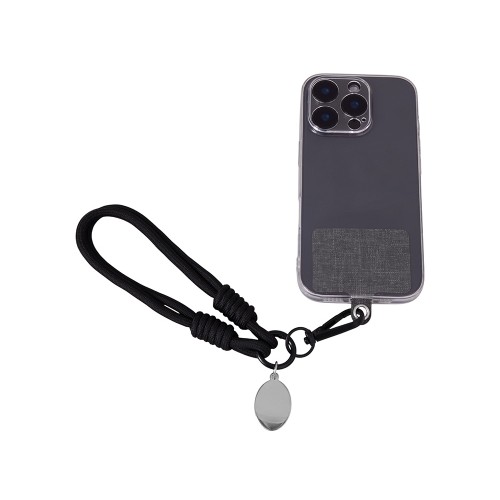 Брелок-браслет "Bohemian" c тканевым держателем для телефона, черный