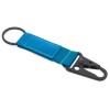 Брелок-ремувка "Carabinier" из ткани с вставкой из экокожи и карабином, синий