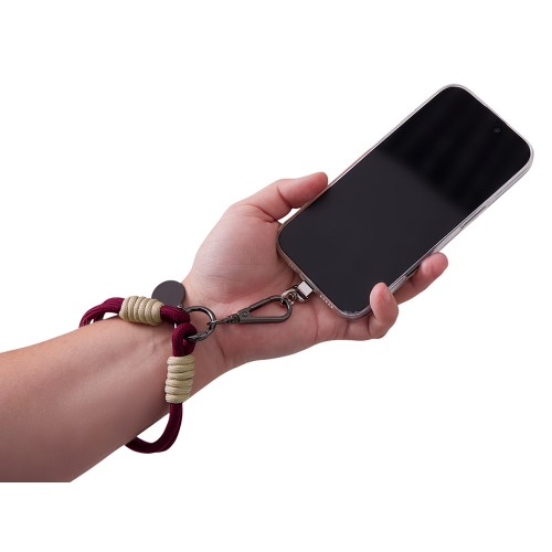 Брелок-браслет "Bohemian" c металлическим держателем для телефона, бургунди