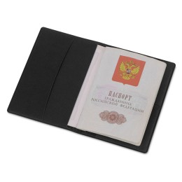 Обложка для паспорта с RFID защитой отделений для пластиковых карт "Favor", черная