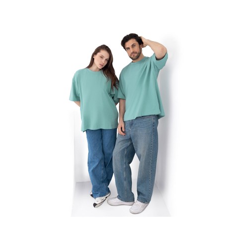 Футболка оверсайз «Beta.01» унисекс, пыльный бирюзовый