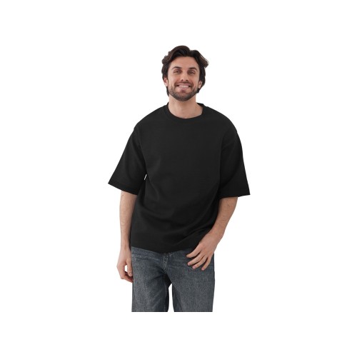 Футболка Kyoto из джерси 180 г/м2 с пич отделкой, унисекс, черный