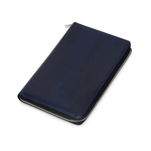 Бизнес-блокнот на молнии А5 «Fabrizio» с RFID защитой и ручкой, синий