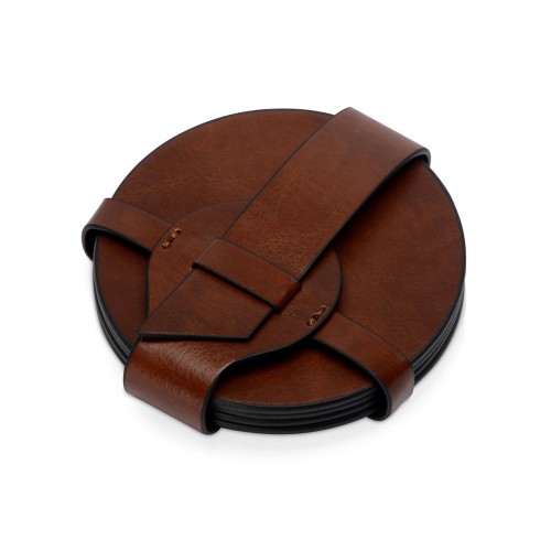 Набор костеров Fabrizio из PU, 4 шт, коричневый