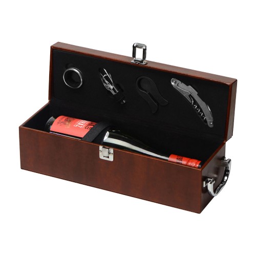 Набор аксессуаров для вина в подарочной коробке «Fabrizio», коричневый