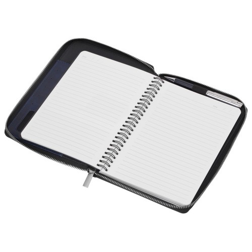 Бизнес-блокнот на молнии А5 «Fabrizio» с RFID защитой и ручкой, синий