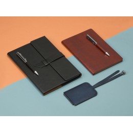 Бизнес-блокнот А5 с клапаном «Fabrizio» с ручкой, синий