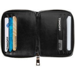 Картхолдер на молнии для 8 пластиковых карт с RFID защитой "Fabrizio", черный