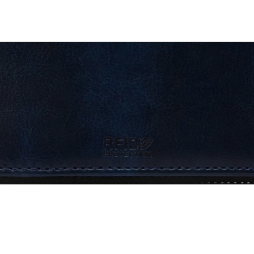 Бизнес-блокнот на молнии А5 «Fabrizio» с RFID защитой и ручкой, синий