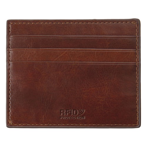 Картхолдер для 6 пластиковых карт с RFID-защитой "Fabrizio", коричневый