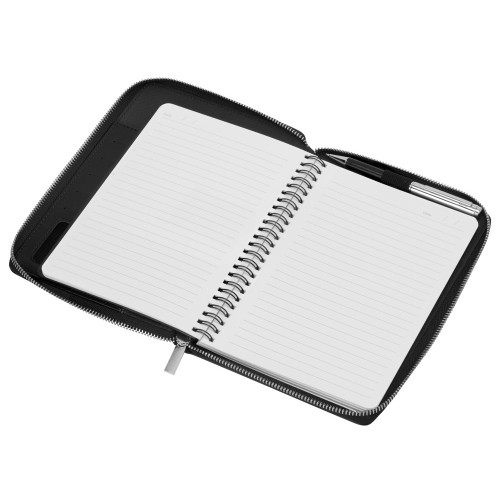 Бизнес-блокнот на молнии А5 «Fabrizio» с RFID защитой и ручкой, черный