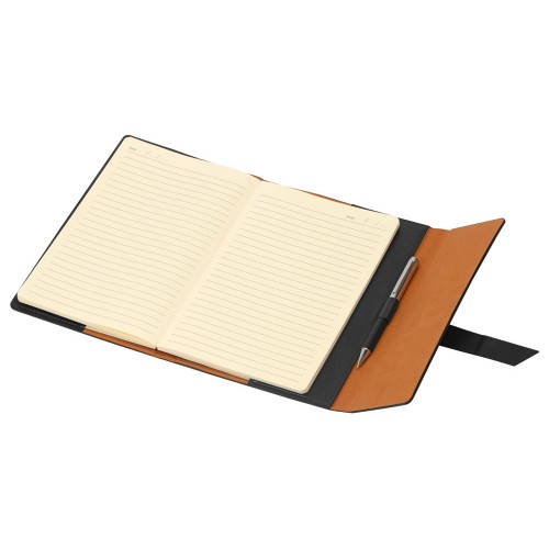 Бизнес-блокнот А5 с клапаном «Fabrizio», 80 листов, черный (P)