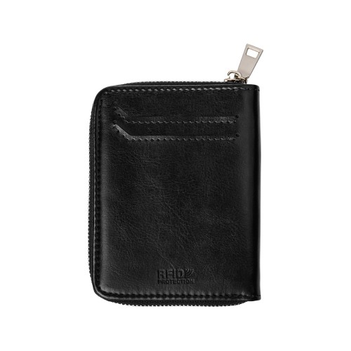 Картхолдер на молнии для 8 пластиковых карт с RFID защитой "Fabrizio", черный