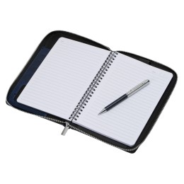 Бизнес-блокнот на молнии А5 «Fabrizio» с RFID защитой и ручкой, синий