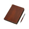 Бизнес-блокнот на молнии А5 «Fabrizio» с RFID защитой и ручкой, коричневый