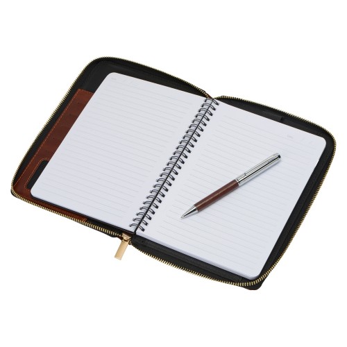 Бизнес-блокнот на молнии А5 «Fabrizio» с RFID защитой и ручкой, коричневый