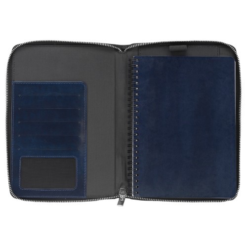 Бизнес-блокнот на молнии А5 «Fabrizio», 80 листов, темно-синий