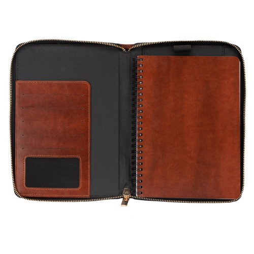 Бизнес-блокнот на молнии А5 «Fabrizio», 80 листов,  коричневый